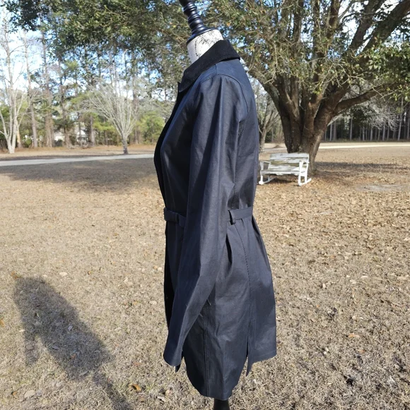 Coach, Stylish Black Belted Rain Coat, NWT, Size 4 - Picture 3 of 17